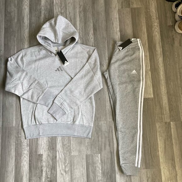 NWT adidas outfit hoodie sweatshirt and jogger pants set M and XL 2 pc bundle - Picture 5 of 5